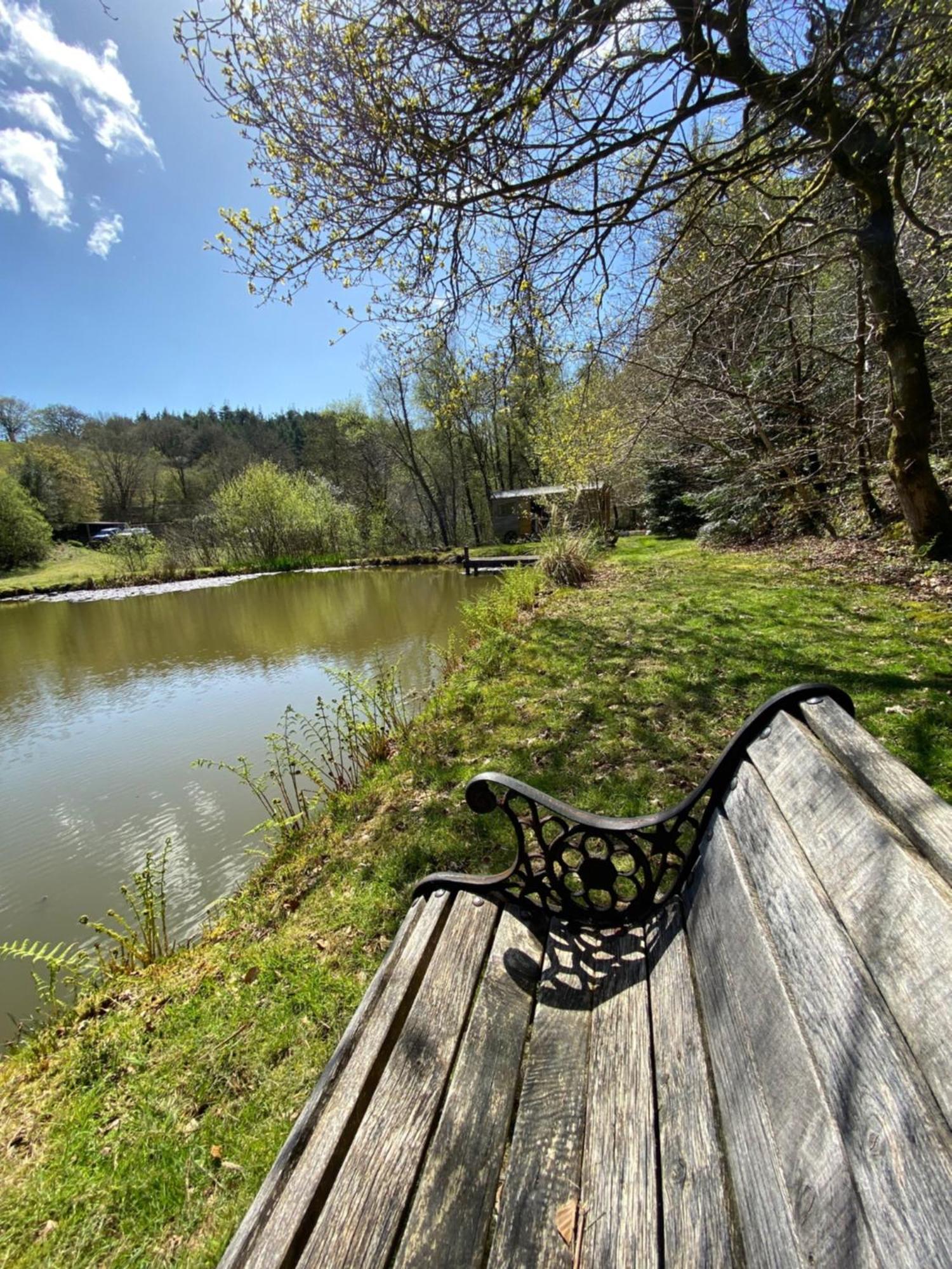 The Goose Nest Luxury Lakeside Shepherd Hut In Cardinham Woods, Cornwall Εξωτερικό φωτογραφία